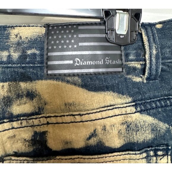 Diamond Stash Destroyed Acid Wash Distressed Jeans Size 38 Men"s Biker - Picture 7 of 7